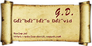 Göbölös Dávid névjegykártya